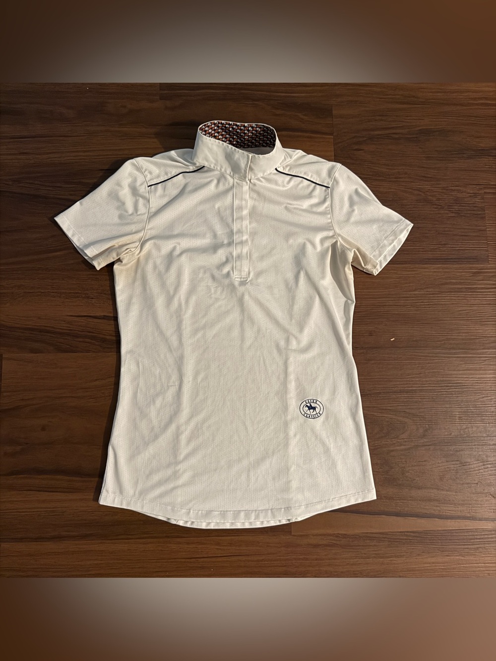Women’s Small White Essex Classics Short Sleeve Horseback Riding Show Shirt